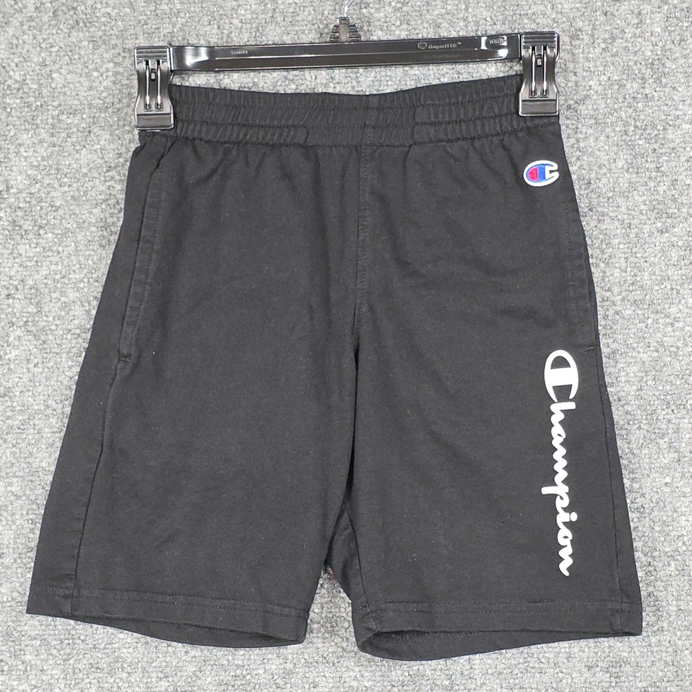 Champion Youth Boys S Shorts Black Jersey Athletic Logo